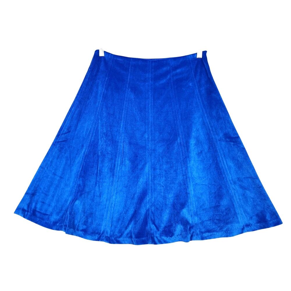 Signature Collection by Vicki Wayne Womens VTG Velvet A Line Skirt Size 8 Blue